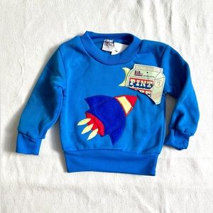 Vintage brand new with tags Blue Rocket & moon Crew neck pull over